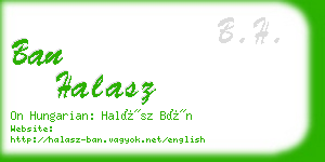 ban halasz business card